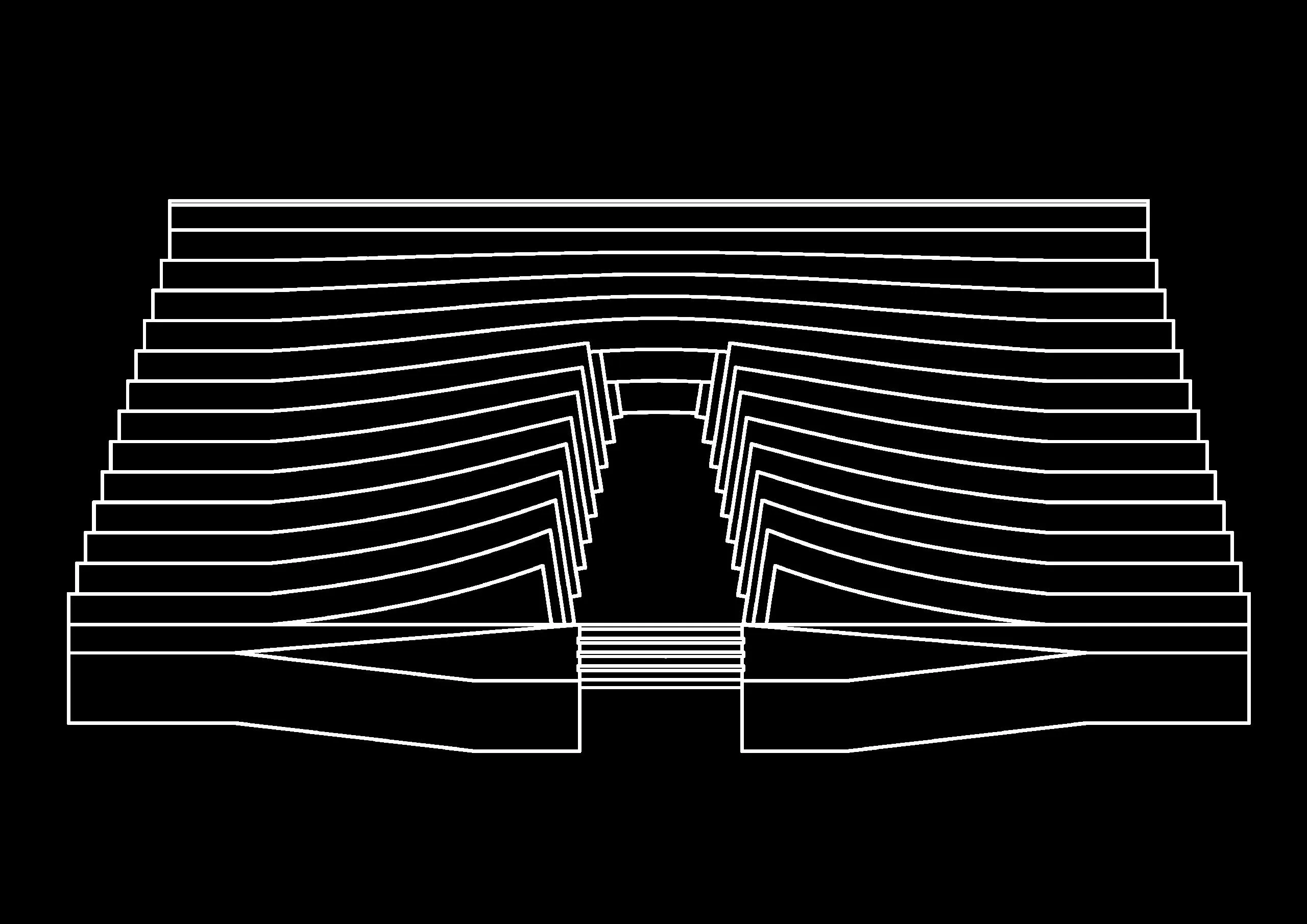 Architectural wireframe drawing