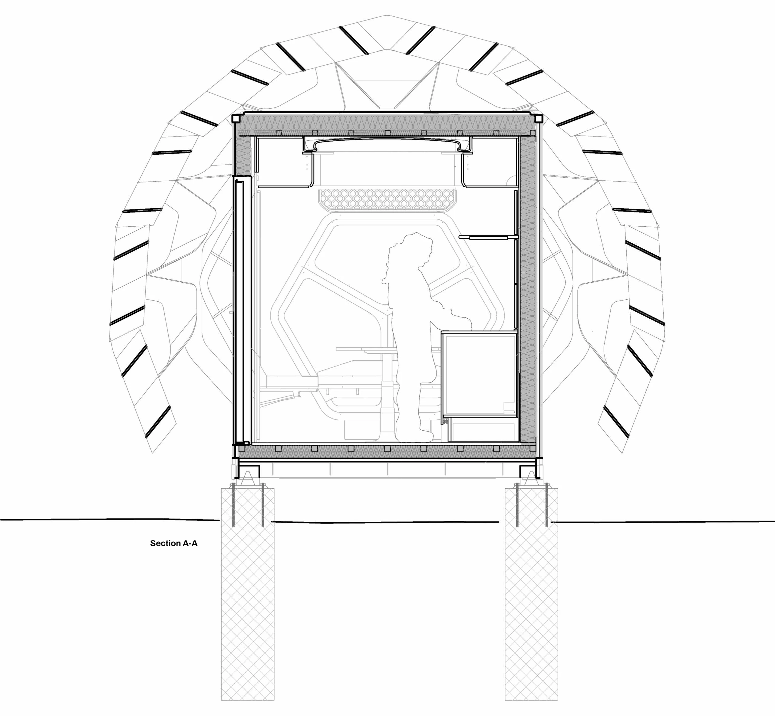 Cross section of FLEXHab, Section A-A