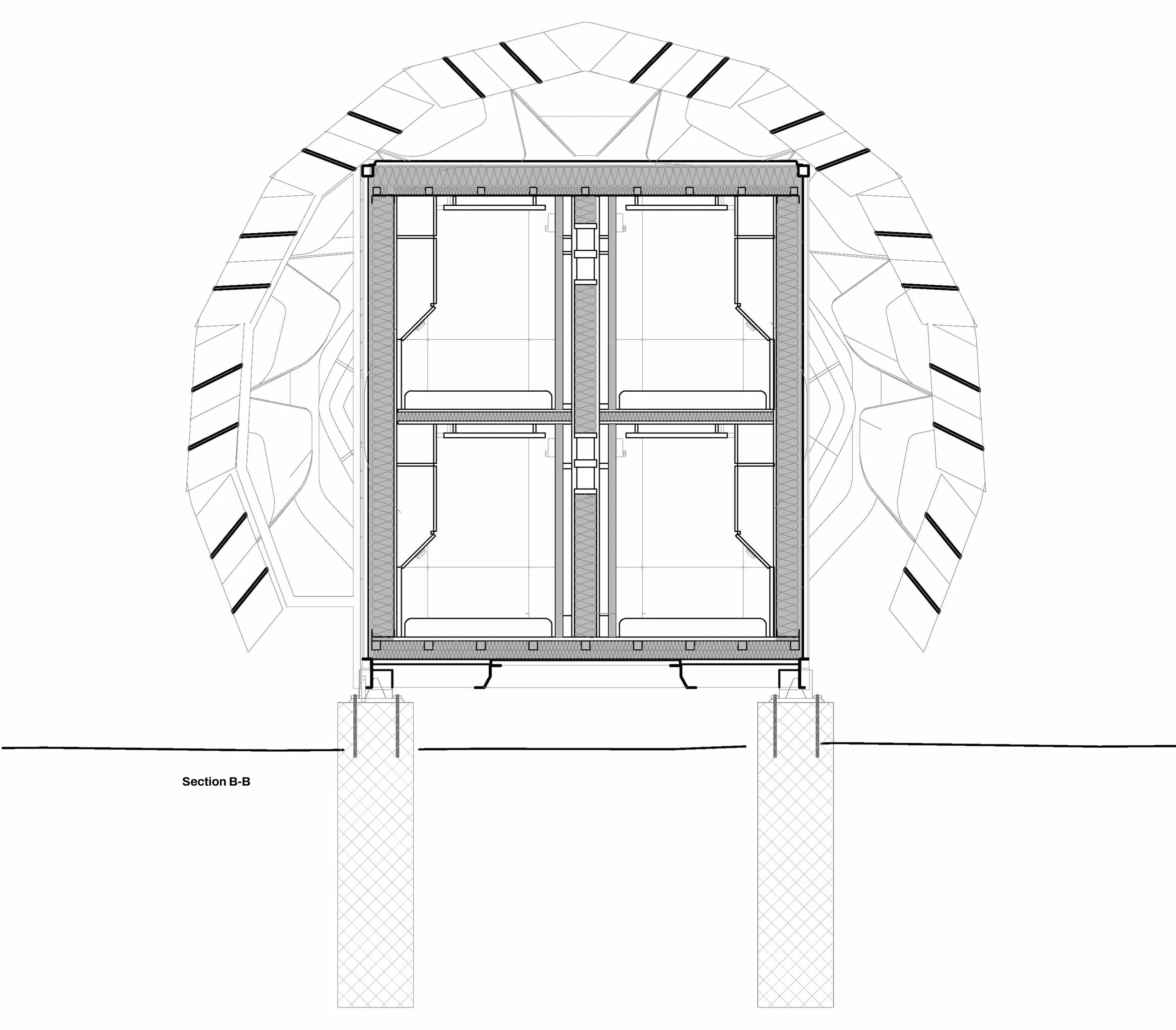 Cross section of FLEXHab, Section B-B