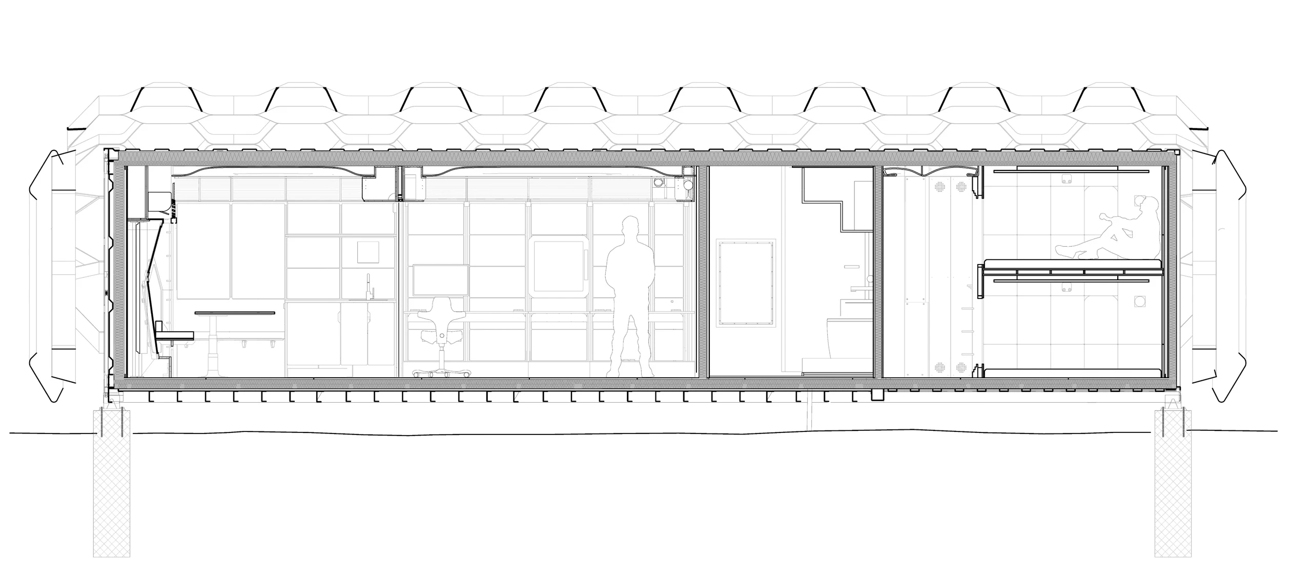 Cross section of FLEXHab, Section C-C