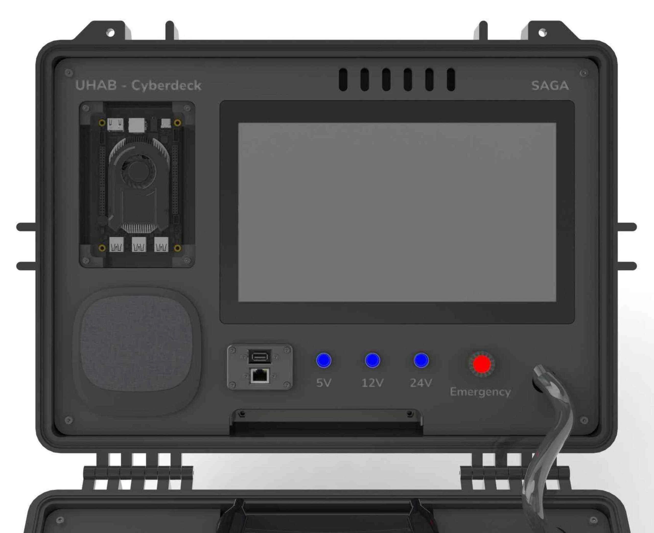 Render of Cyberdeck display and controls