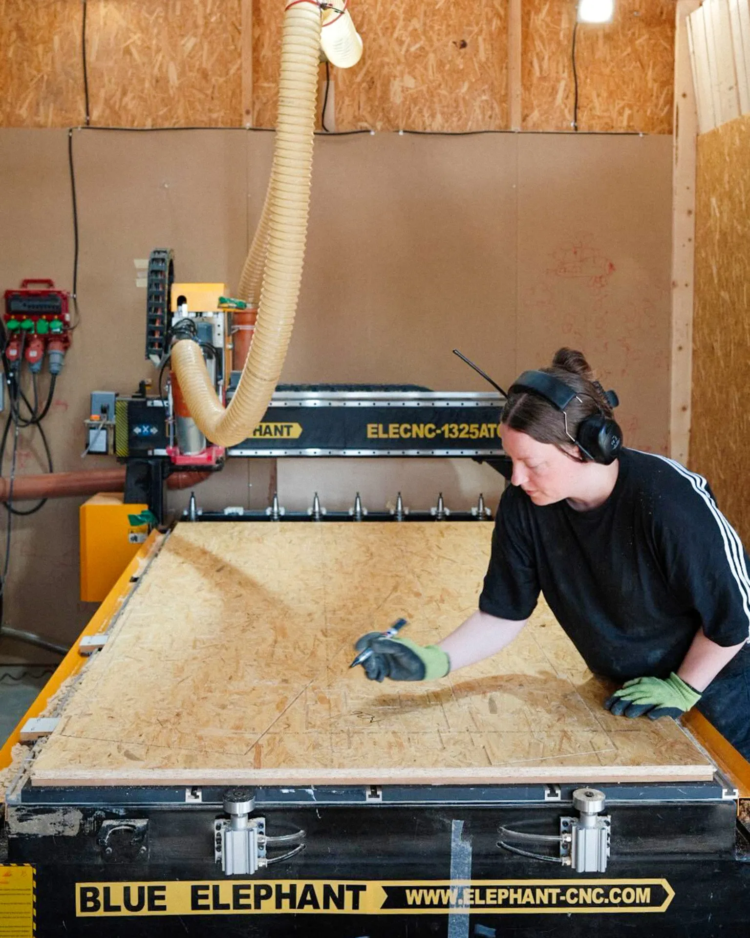 The modules being CNC cut