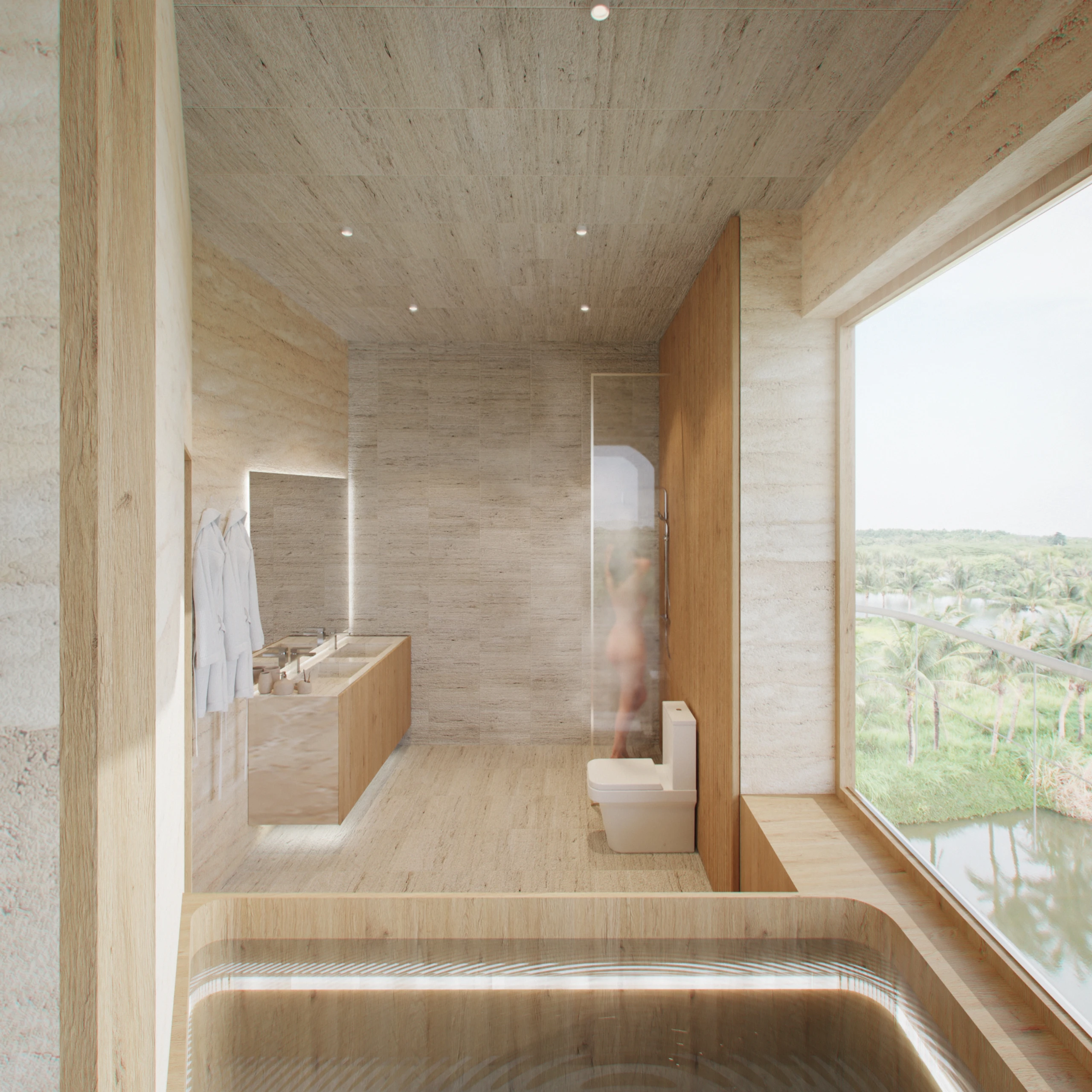 Render of eden villa - interior, bathroom 