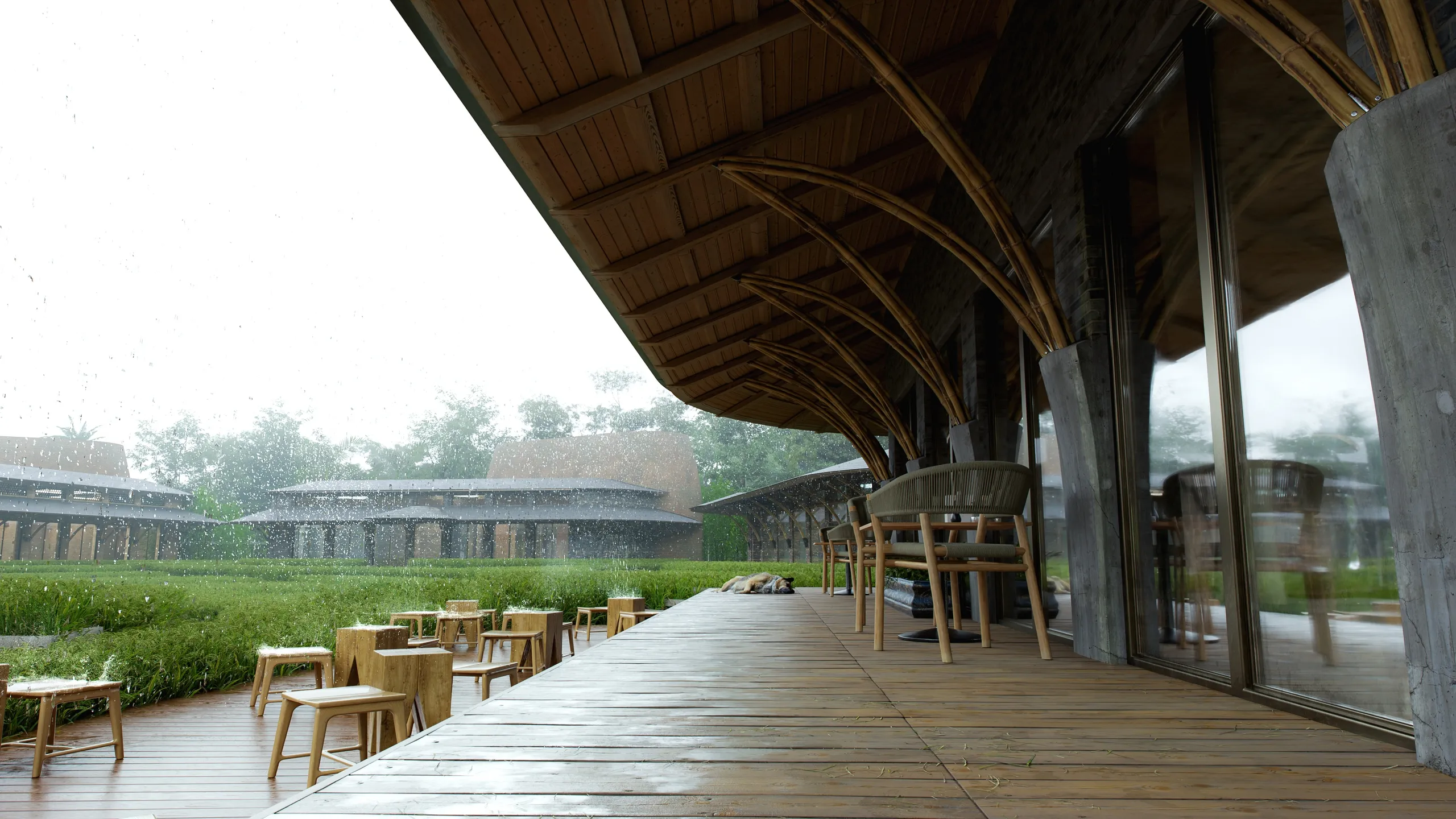 Render of the food & beverage complex